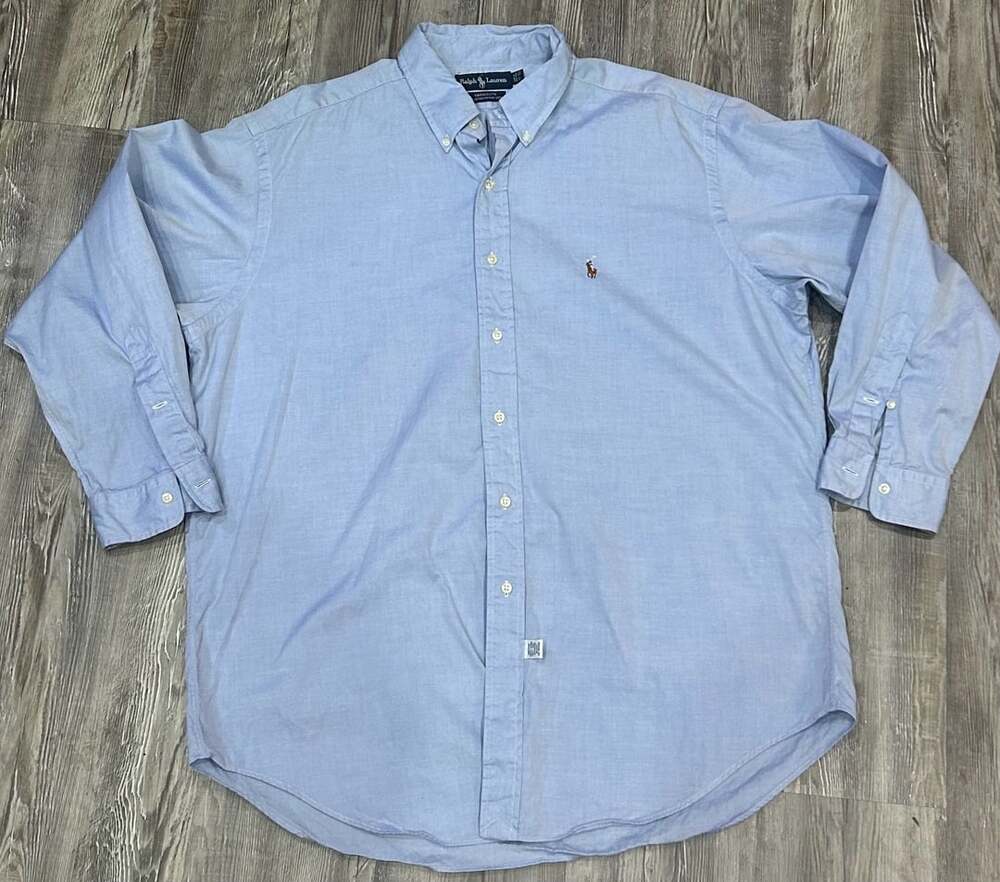 Ralph Lauren Yarmouth 100% Cotton Pinpoint Oxford Button-Down Shirt Size 17-33